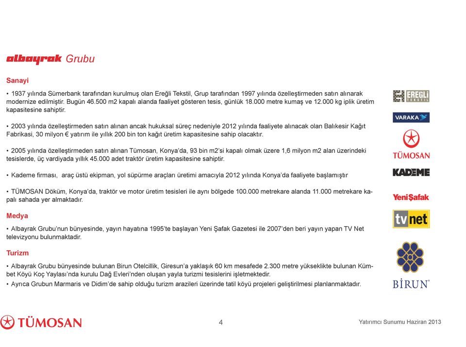 2003 yılında özelleştirmeden satın alınan ancak hukuksal süreç nedeniyle 2012 yılında faaliyete alınacak olan Balıkesir Kağıt Fabrikasi, 30 milyon yatırım ile yıllık 200 bin ton kağıt üretim