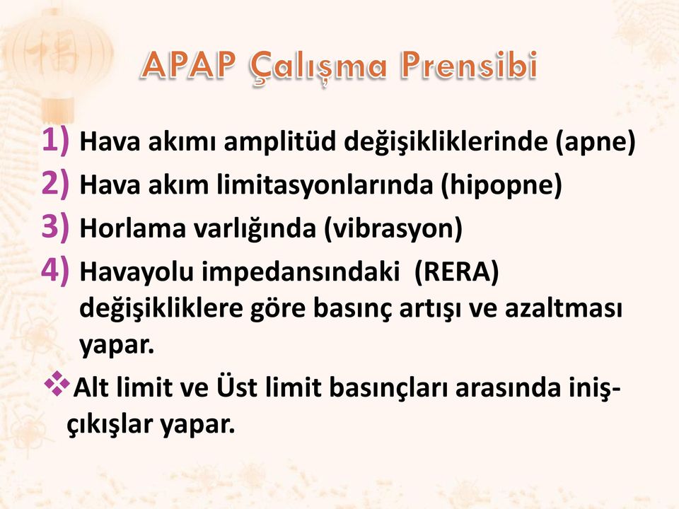 Havayolu impedansındaki (RERA) değişikliklere göre basınç artışı ve