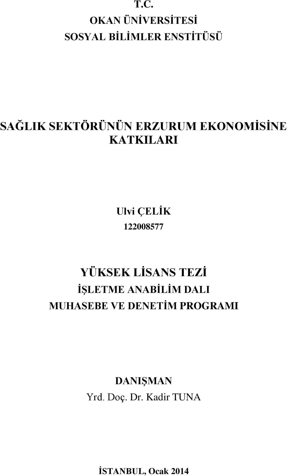 122008577 YÜKSEK LİSANS TEZİ İŞLETME ANABİLİM DALI MUHASEBE