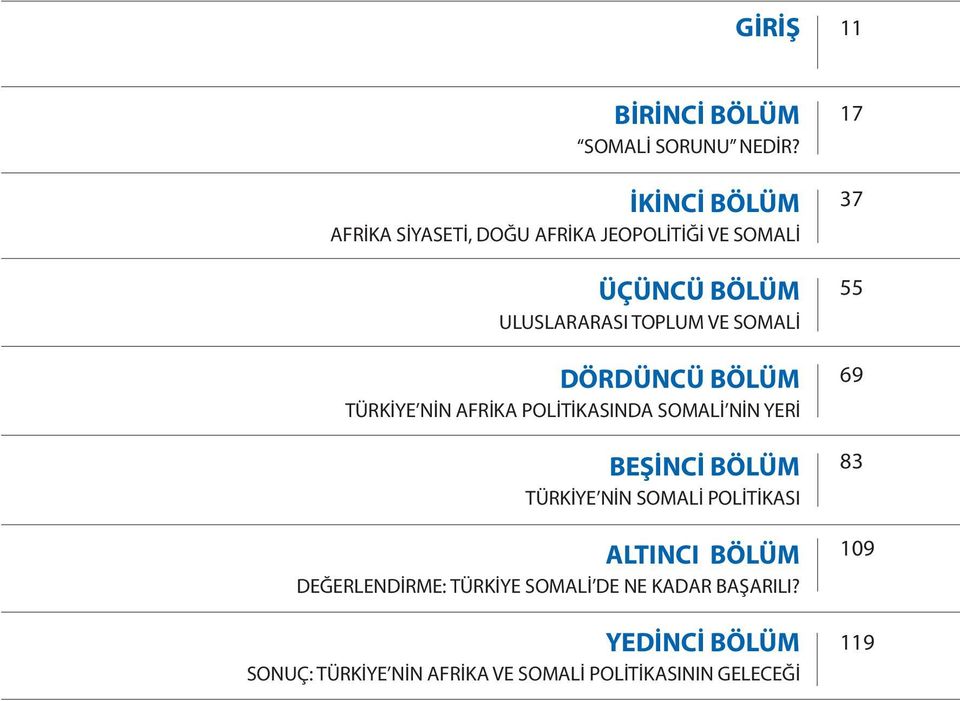 SOMALİ DÖRDÜNCÜ BÖLÜM TÜRKİYE NİN AFRİKA POLİTİKASINDA SOMALİ NİN YERİ BEŞİNCİ BÖLÜM TÜRKİYE NİN SOMALİ