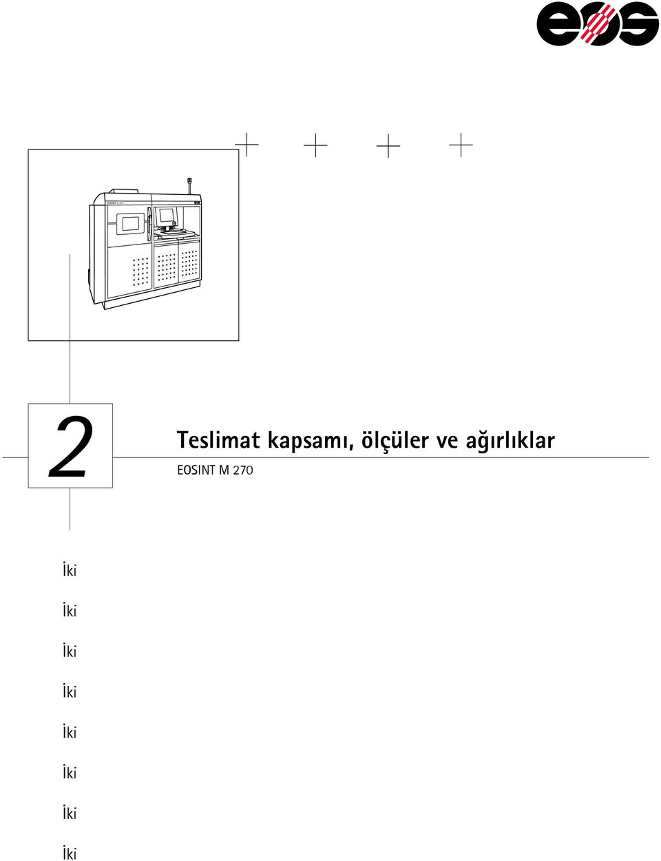 ve ağırlıklar İki