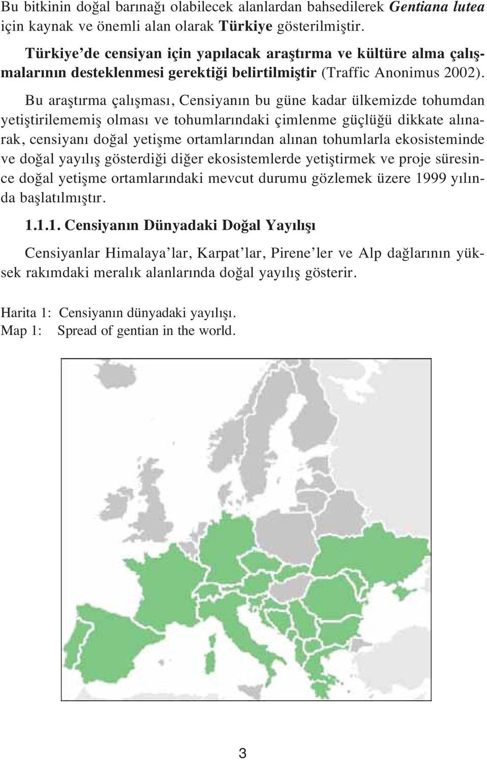 Bu araşt rma çal şmas, Censiyan n bu güne kadar ülkemizde tohumdan yetiştirilememiş olmas ve tohumlar ndaki çimlenme güçlüğü dikkate al narak, censiyan doğal yetişme ortamlar ndan al nan tohumlarla