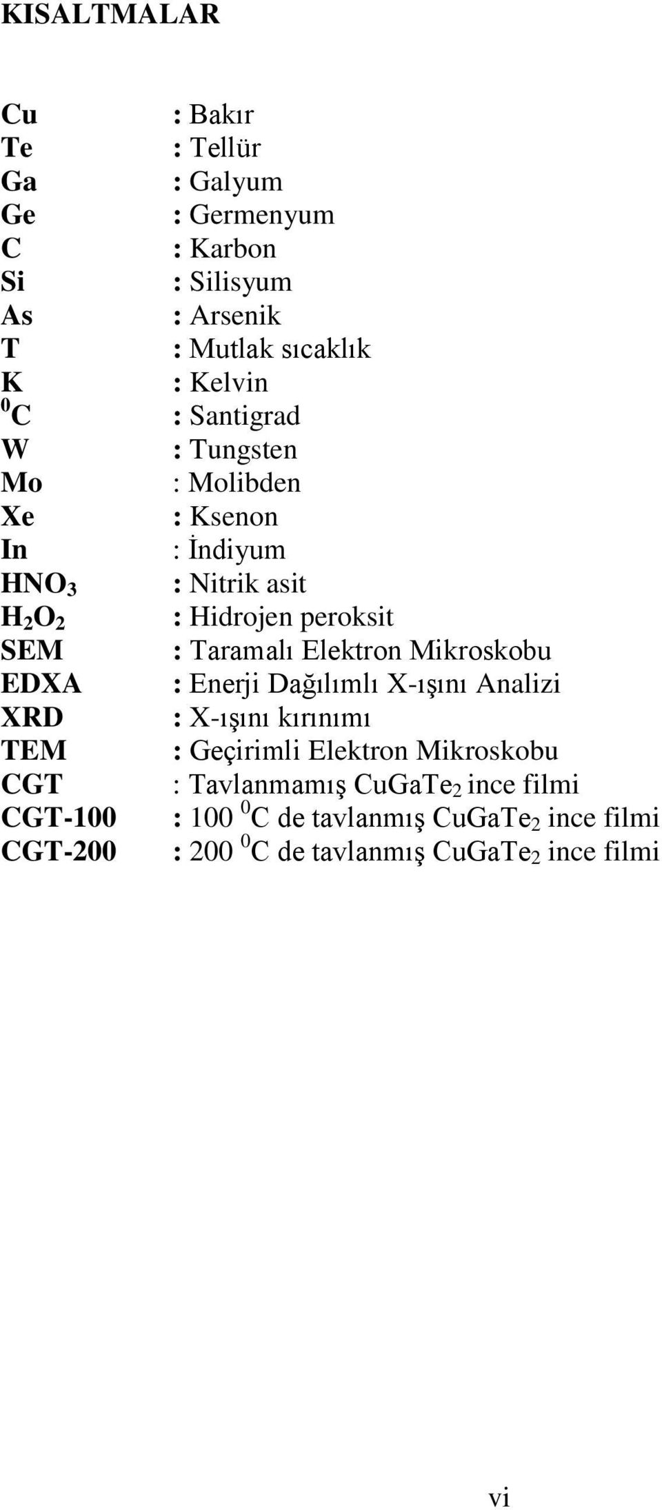 Elektron Mikroskobu EDXA : Enerji Dağılımlı X-ışını Analizi XRD : X-ışını kırınımı TEM : Geçirimli Elektron Mikroskobu CGT :