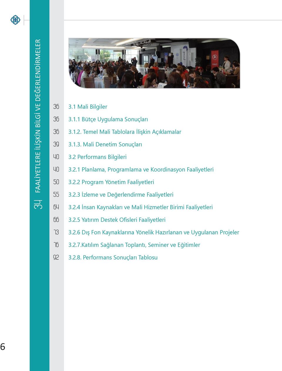 2.4 İnsan Kaynakları ve Mali Hizmetler Birimi Faaliyetleri 3.2.5 Yatırım Destek Ofisleri Faaliyetleri 3.2.6 Dış Fon Kaynaklarına Yönelik Hazırlanan ve Uygulanan Projeler 3.