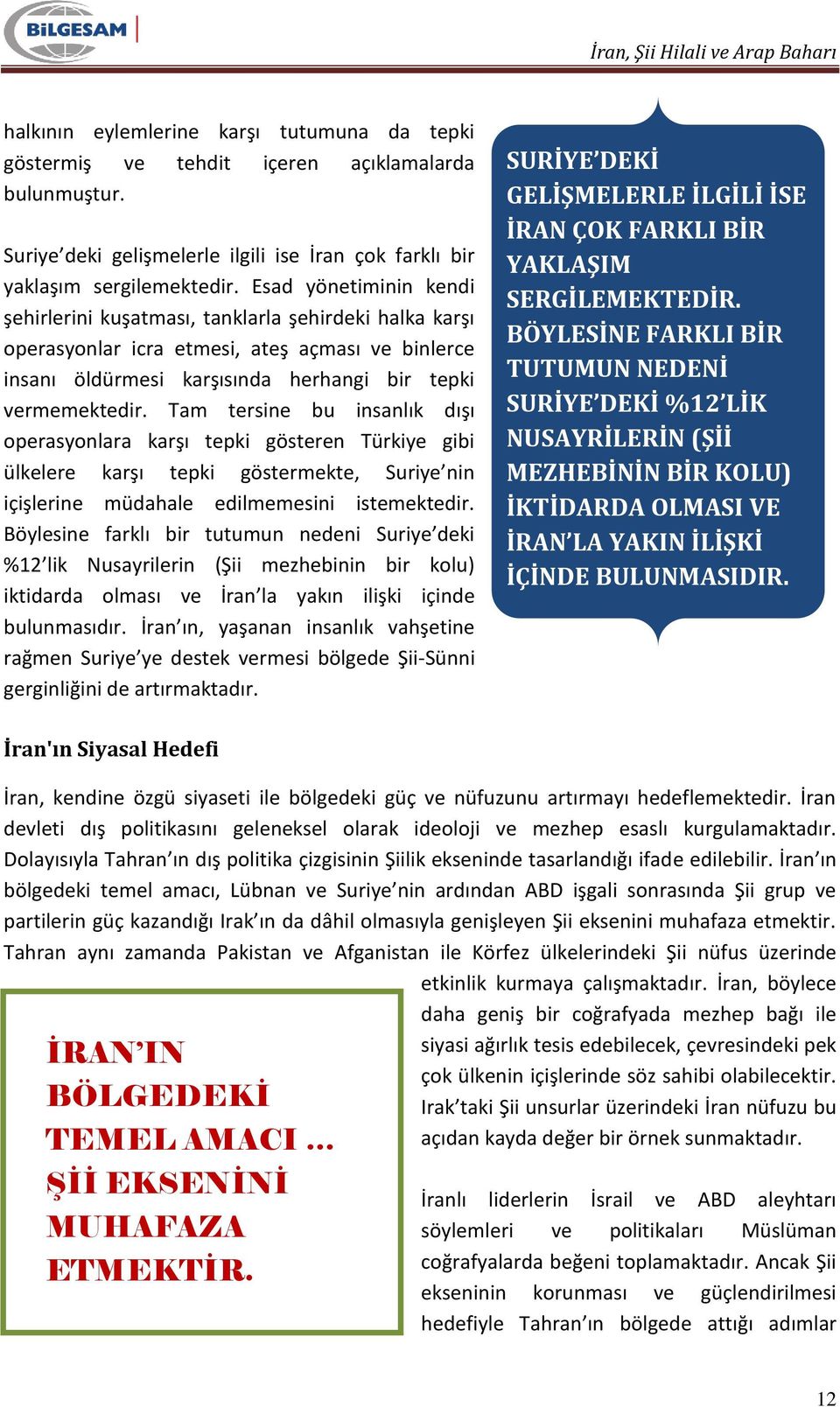 Tam tersine bu insanlık dışı operasyonlara karşı tepki gösteren Türkiye gibi ülkelere karşı tepki göstermekte, Suriye nin içişlerine müdahale edilmemesini istemektedir.