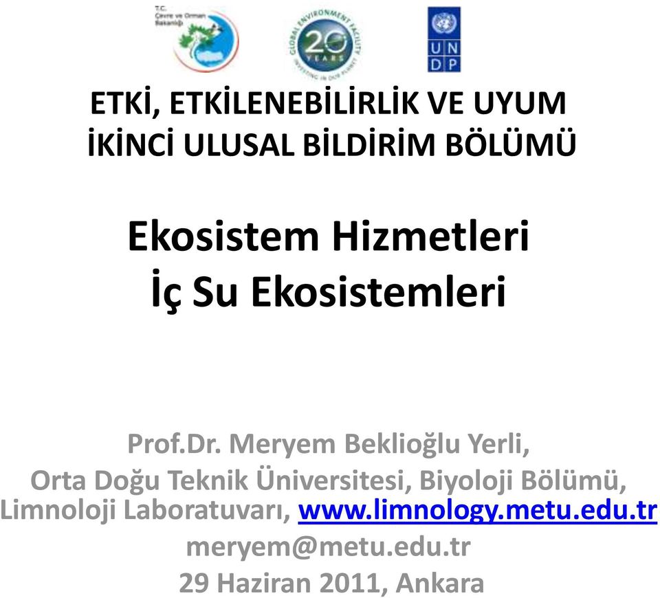 Meryem Beklioğlu Yerli, Orta Doğu Teknik Üniversitesi, Biyoloji