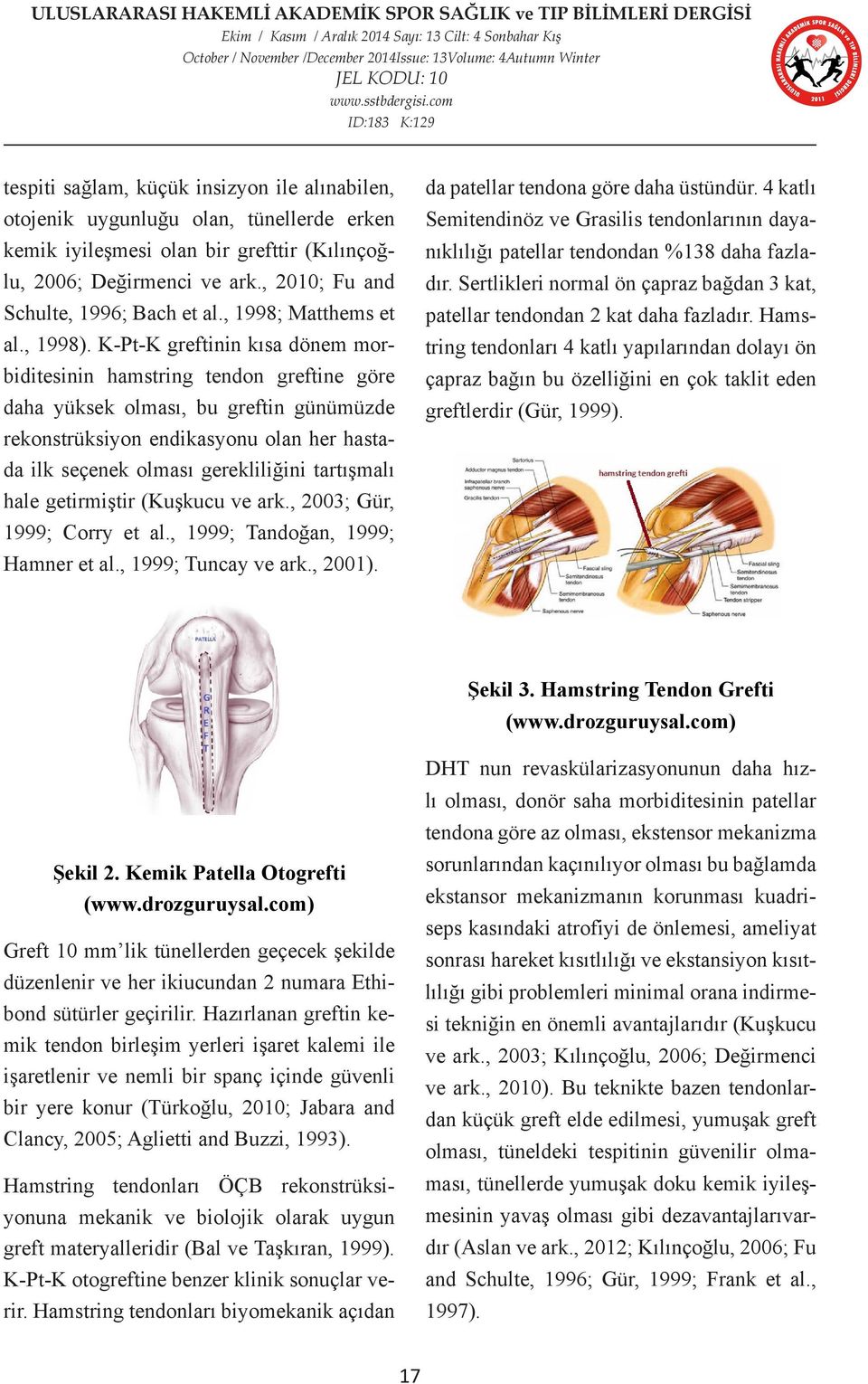 K-Pt-K greftinin kısa dönem morbiditesinin hamstring tendon greftine göre daha yüksek olması, bu greftin günümüzde rekonstrüksiyon endikasyonu olan her hastada ilk seçenek olması gerekliliğini