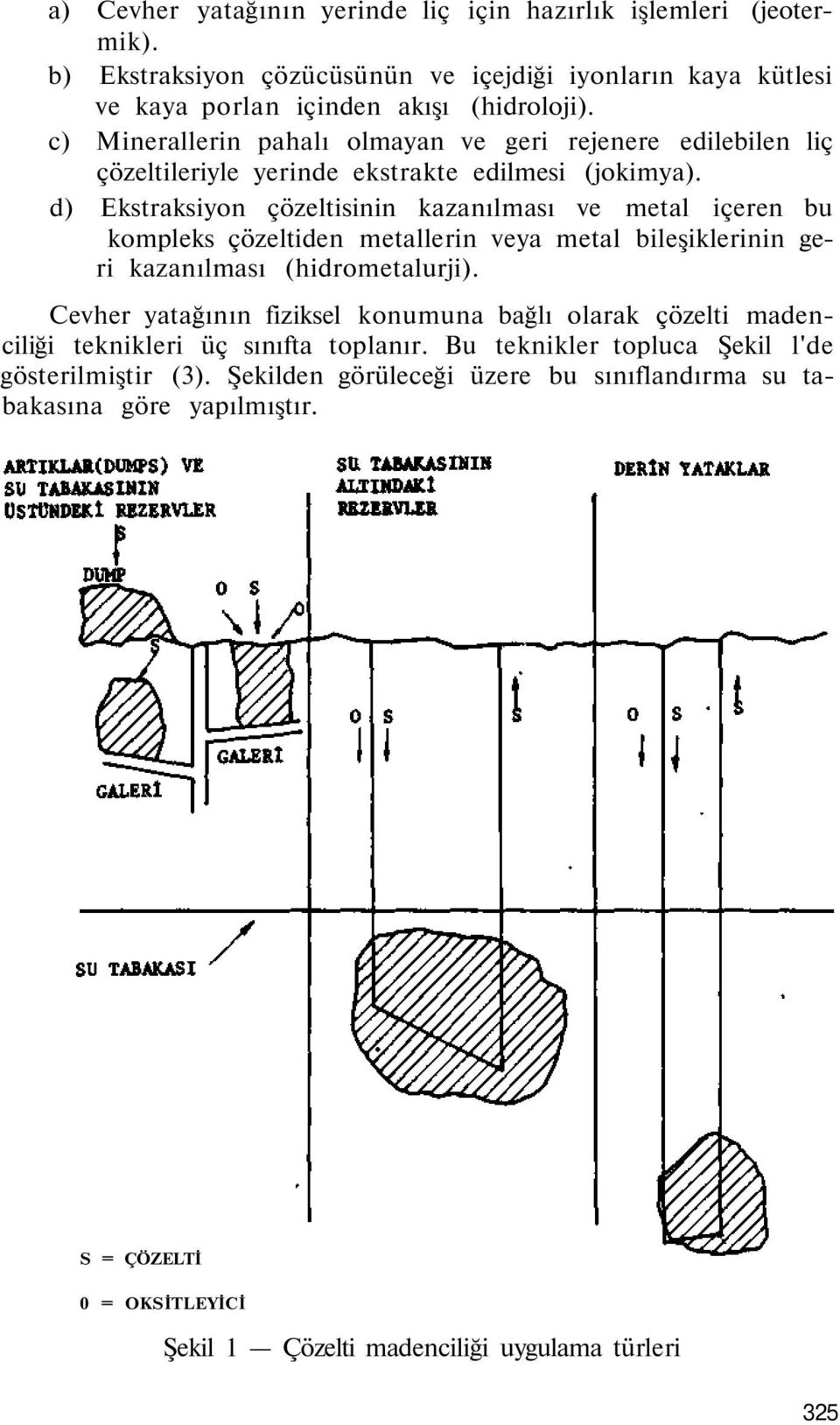 d) Ekstraksiyon çözeltisinin kazanılması ve metal içeren bu kompleks çözeltiden metallerin veya metal bileşiklerinin geri kazanılması (hidrometalurji).