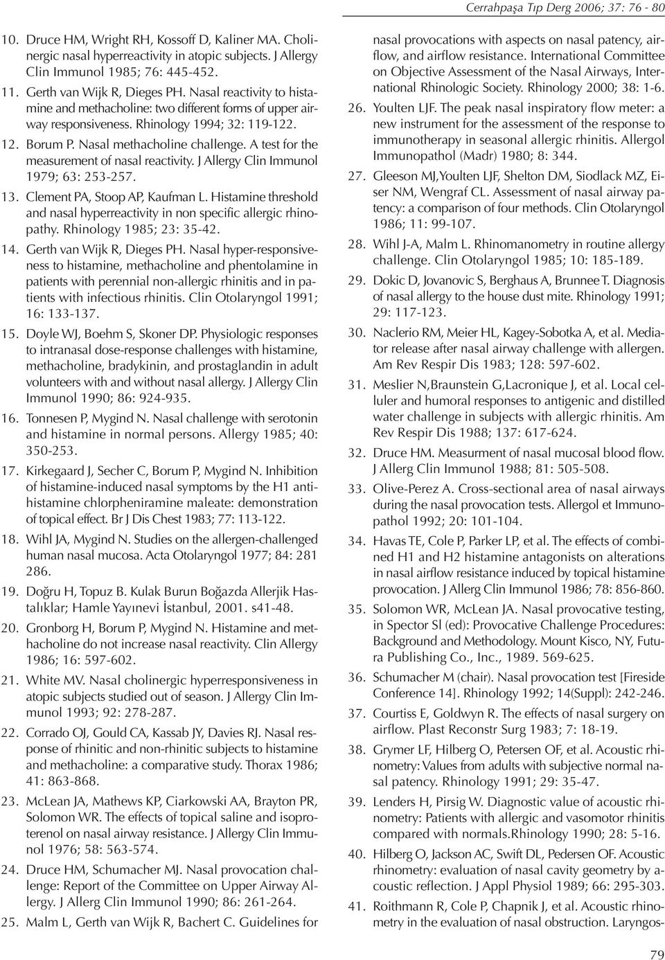 A test for the measurement of nasal reactivity. J Allergy Clin Immunol 1979; 63: 253-257. 13. Clement PA, Stoop AP, Kaufman L.