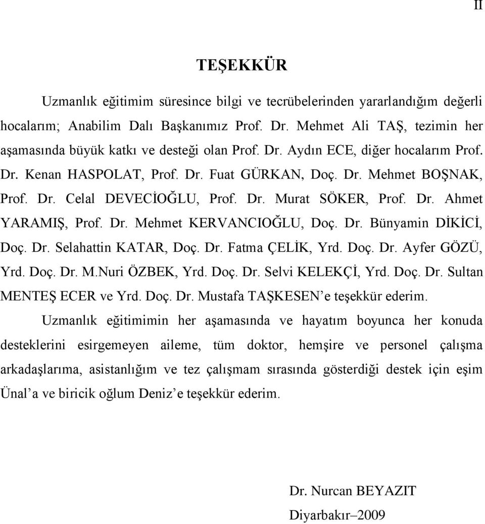 Dr. Murat SÖKER, Prof. Dr. Ahmet YARAMIŞ, Prof. Dr. Mehmet KERVANCIOĞLU, Doç. Dr. Bünyamin DİKİCİ, Doç. Dr. Selahattin KATAR, Doç. Dr. Fatma ÇELİK, Yrd. Doç. Dr. Ayfer GÖZÜ, Yrd. Doç. Dr. M.Nuri ÖZBEK, Yrd.