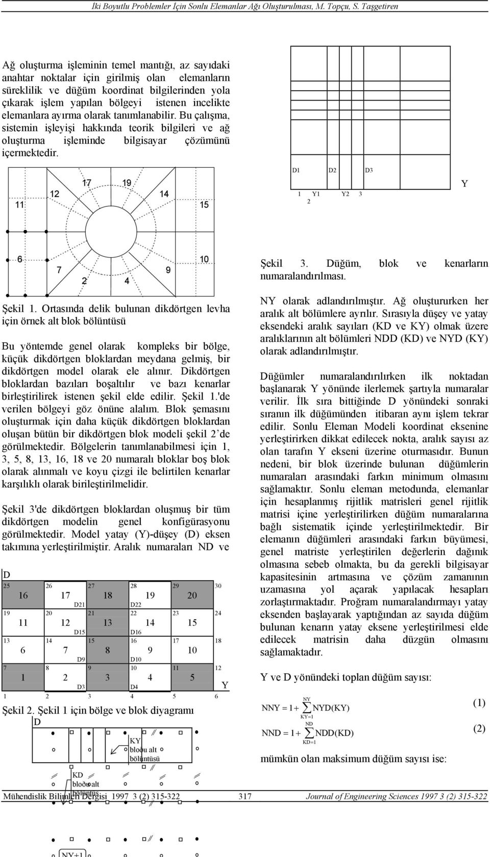 17 19 1 1 11 15 D1 D D3 1 Y1 Y 3 Y 6 10 7 9 Şekil 3. Düğüm, blok ve kenarların numaralandırılması. Şekil 1.