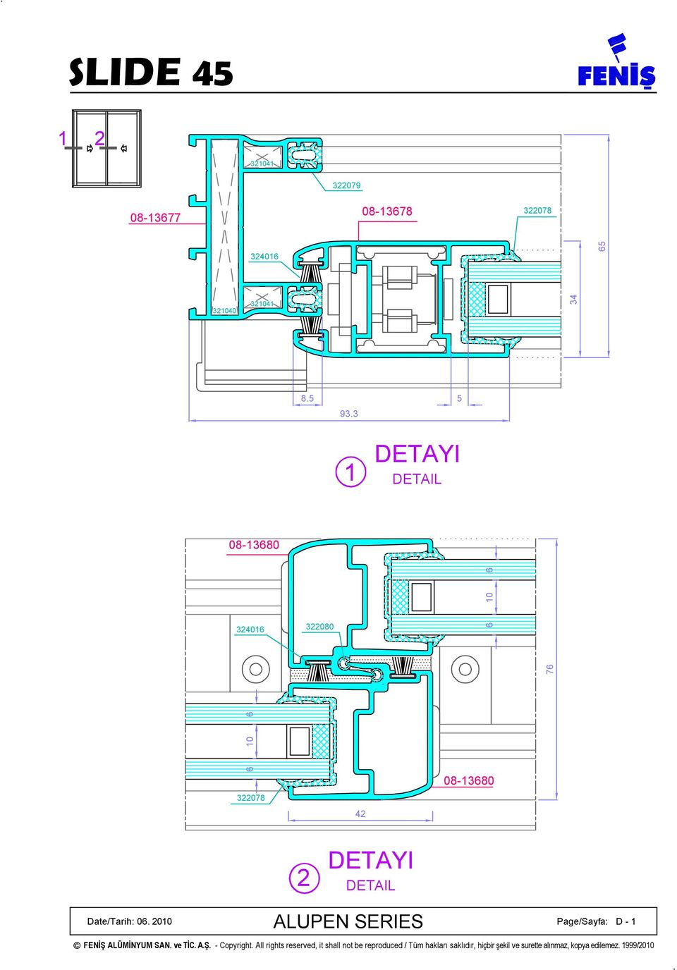 3 1 DETAYI DETAIL 08-13680 324016 322080 10 6