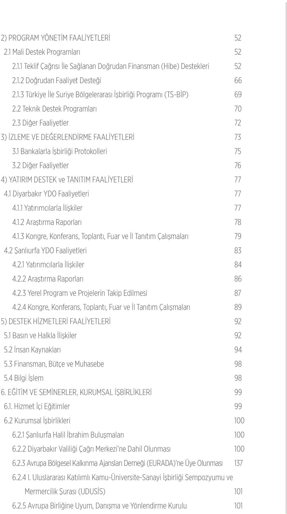 Bankalarla İşbirliği Protokolleri 75 3.2 Diğer Faaliyetler 76 4) YATIRIM DESTEK ve TANITIM FAALİYETLERİ 77 4. Diyarbakır YDO Faaliyetleri 77 4.. Yatırımcılarla İlişkiler 77 4.