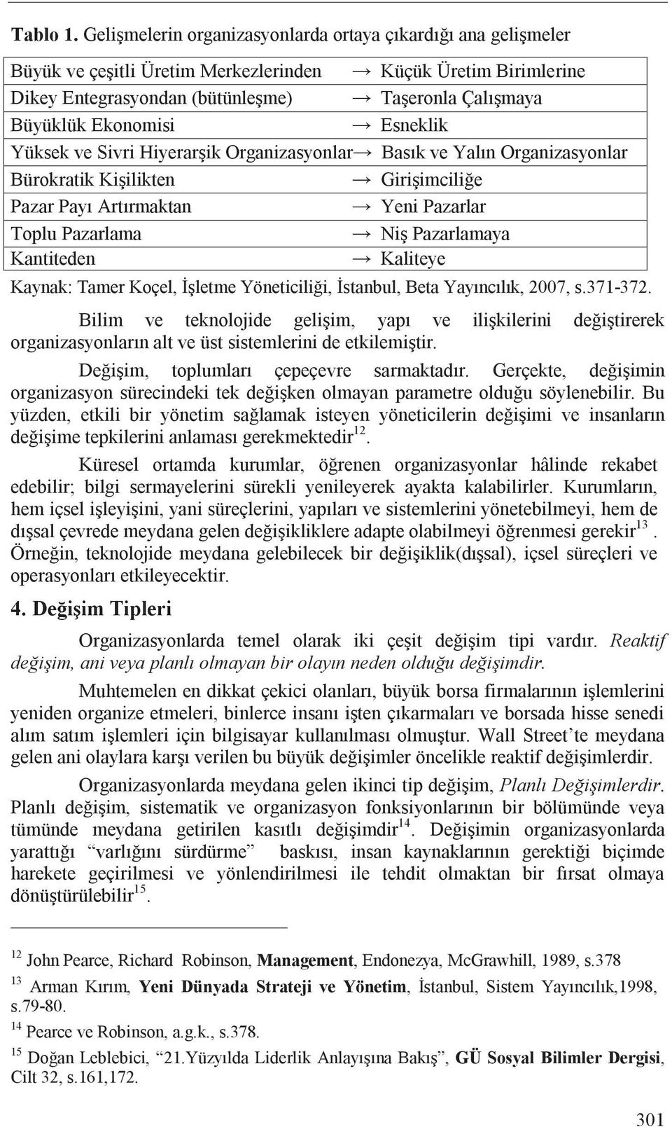 Esneklik Yüksek ve Sivri Hiyerar ik Organizasyonlar Bas k ve Yal n Organizasyonlar Bürokratik Ki ilikten Giri imcili e Pazar Pay Art rmaktan Yeni Pazarlar Toplu Pazarlama Ni Pazarlamaya Kantiteden