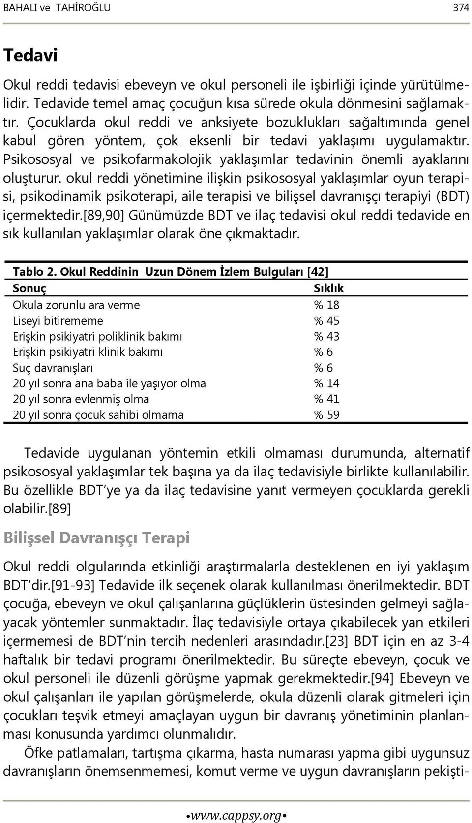 Psikososyal ve psikofarmakolojik yaklaşımlar tedavinin önemli ayaklarını oluşturur.