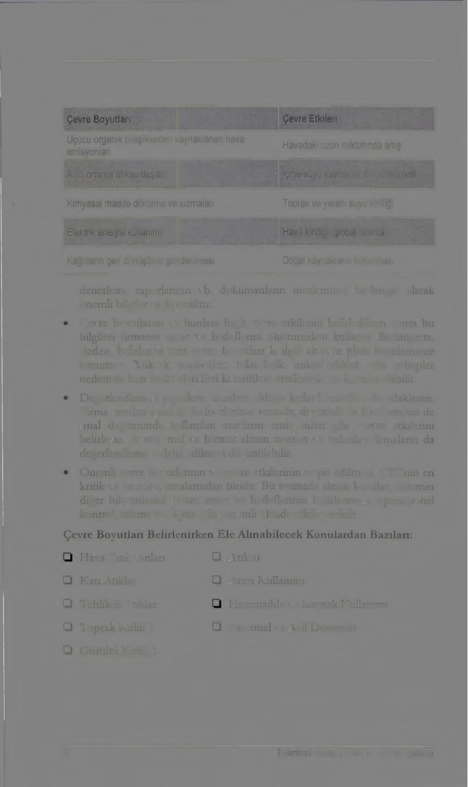 raporlannın vb. dokümanların incelenmesi başlangıç olarak önemli bilgiler sağlayacaktır.