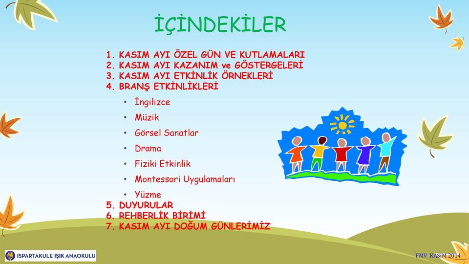 BRANŞ ETKİNLİKLERİ İngilizce Müzik Görsel Sanatlar Drama Fiziki