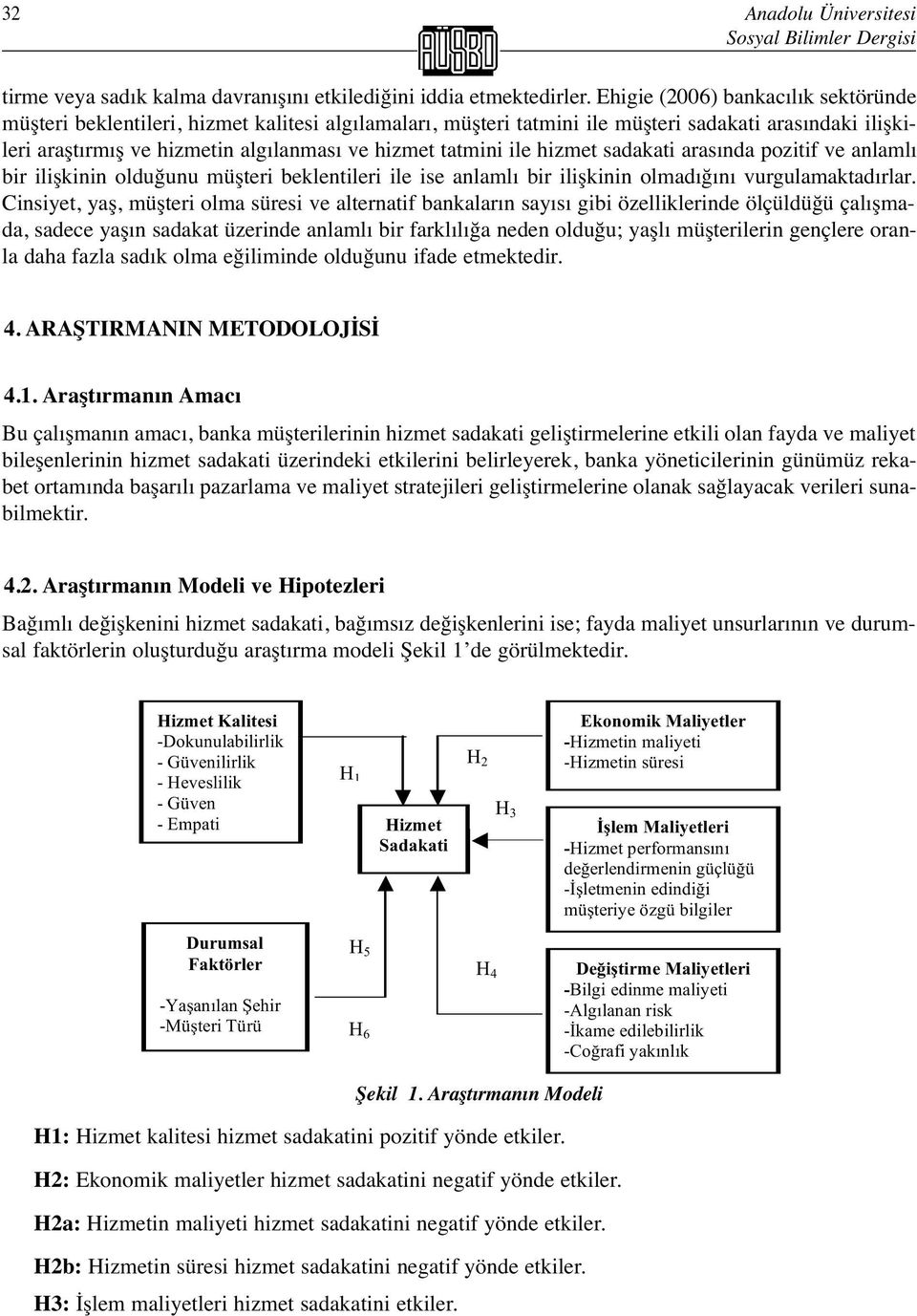 ile hizmet sadakati arasında pozitif ve anlamlı bir ilişkinin olduğunu müşteri beklentileri ile ise anlamlı bir ilişkinin olmadığını vurgulamaktadırlar.