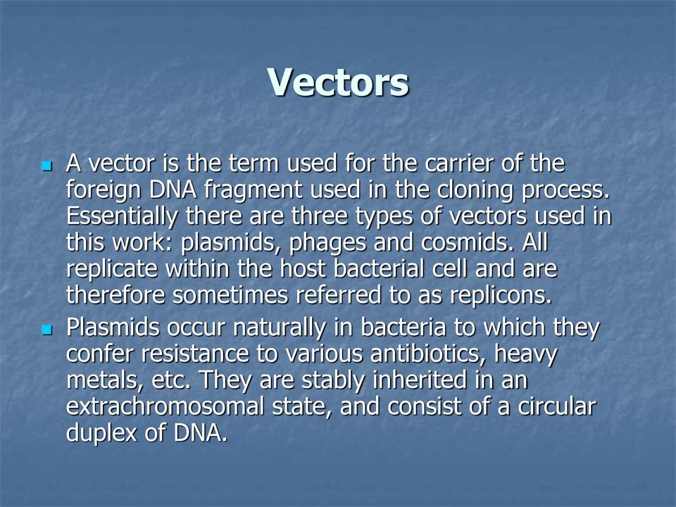 All replicate within the host bacterial cell and are therefore sometimes referred to as replicons.