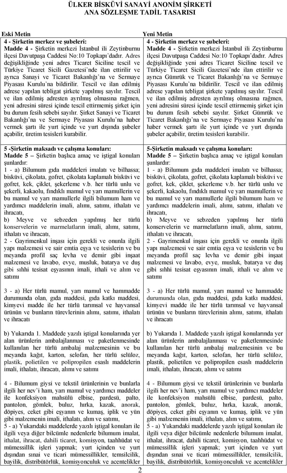 Adres değişikliğinde yeni adres Ticaret Siciline tescil ve değişikliğinde yeni adres Ticaret Siciline tescil ve Türkiye Ticaret Sicili Gazetesi nde ilan ettirilir ve Türkiye Ticaret Sicili Gazetesi