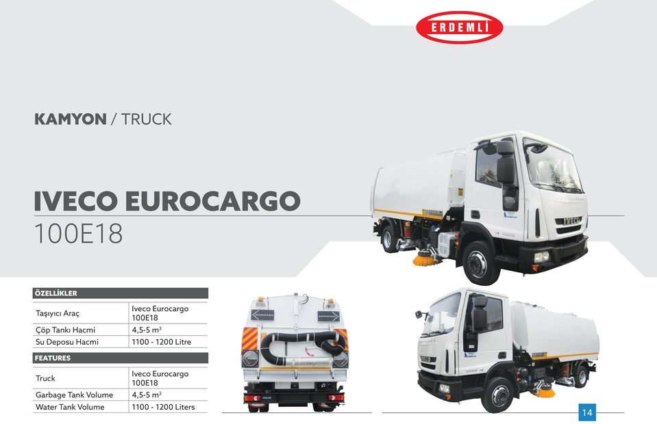 Hacmi 1100-1200 Litre Truck Iveco Eurocargo 100E18
