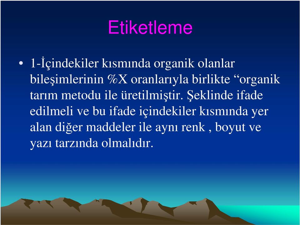 Şeklinde ifade edilmeli ve bu ifade içindekiler kısmında yer