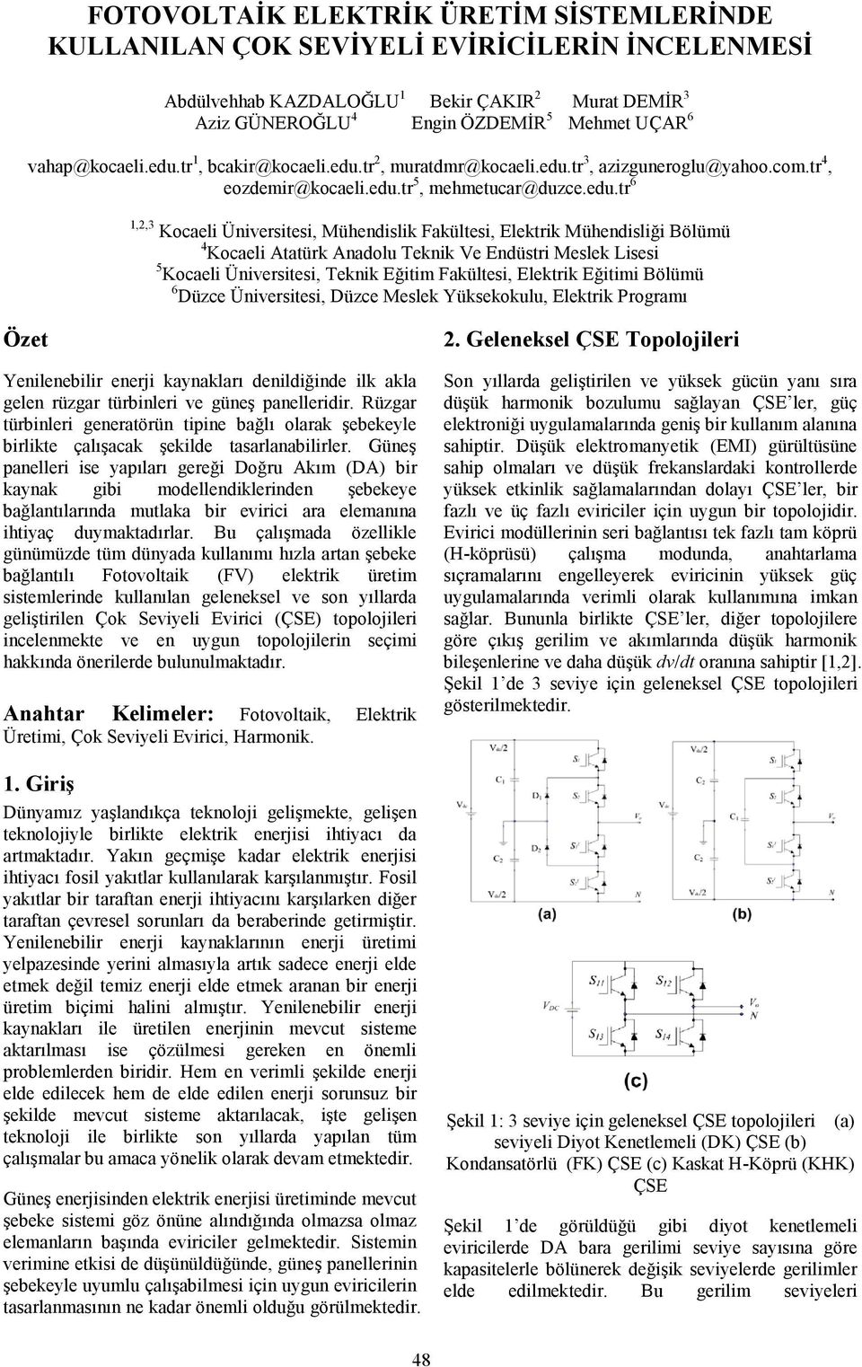 tr 1, bcakir@kocaeli.edu.