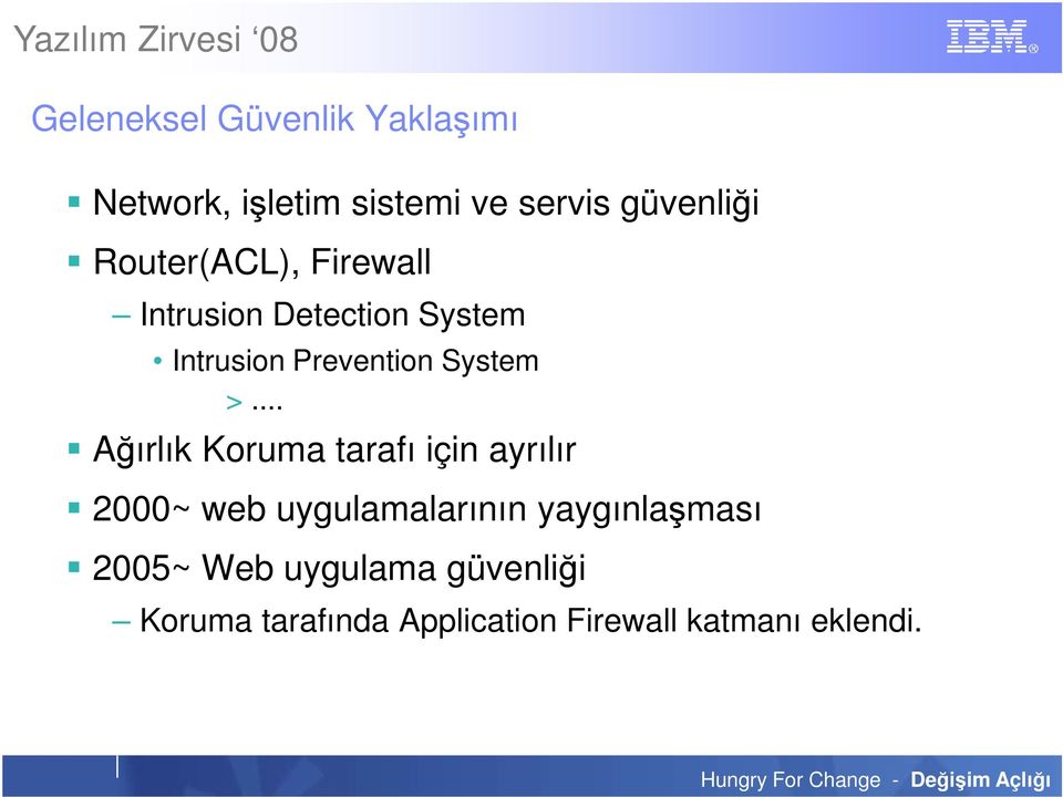 .. Ağırlık Koruma tarafı için ayrılır 2000~ web uygulamalarının yaygınlaşması