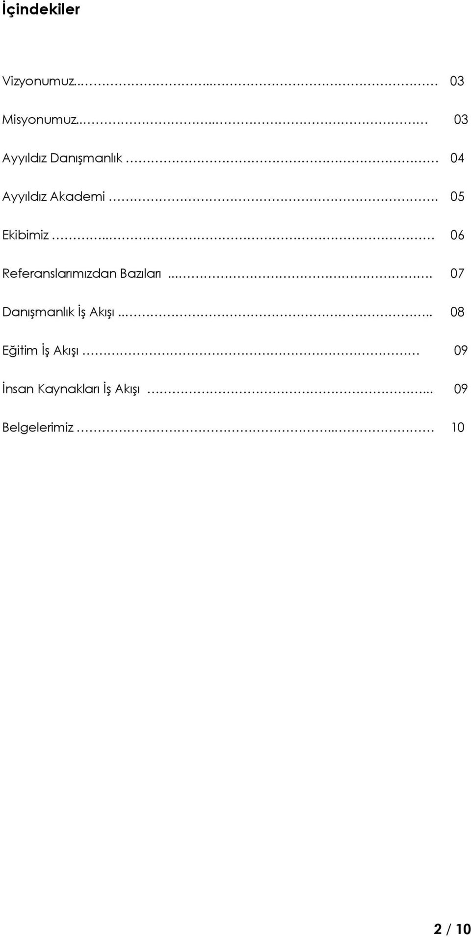 . 06 Referanslarımızdan Bazıları.... 07 Danışmanlık İş Akışı.