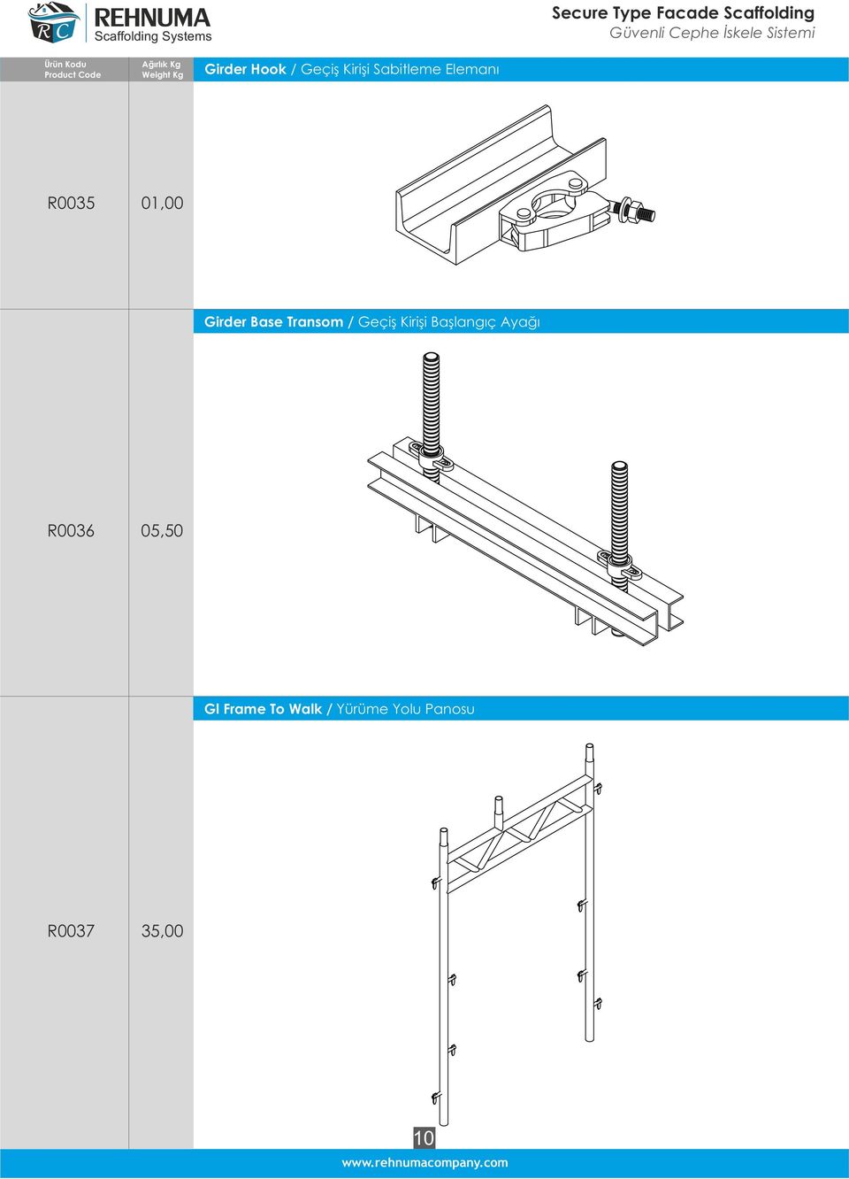 R0035 01,00 Girder Base Transom / Geçiş Kirişi Başlangıç