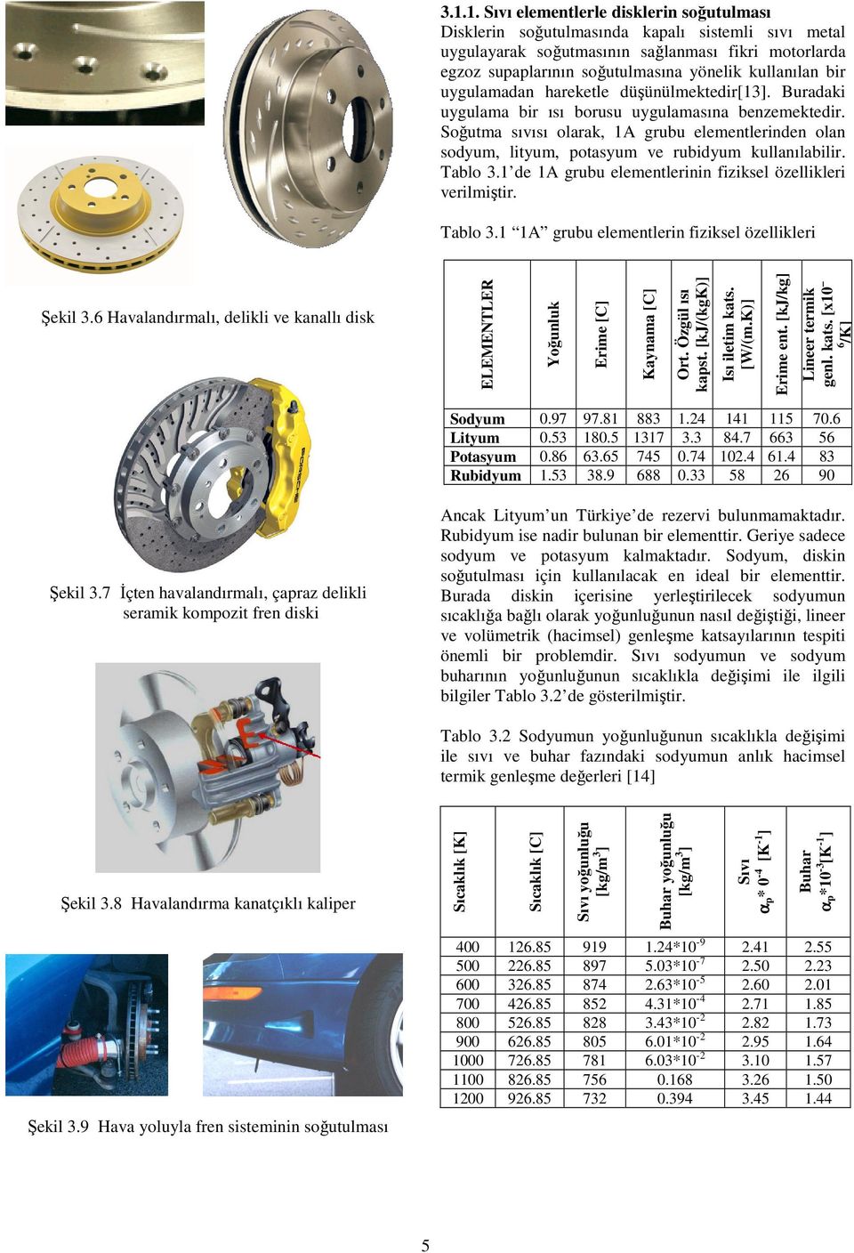 Soğutma sıvısı olarak, 1A grubu elementlerinden olan sodyum, lityum, potasyum ve rubidyum kullanılabilir. Tablo 3.1 de 1A grubu elementlerinin fiziksel özellikleri verilmiştir. Tablo 3.1 1A grubu elementlerin fiziksel özellikleri Şekil 3.