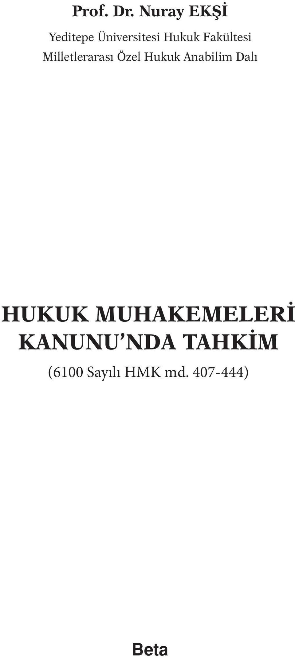 Fakültesi Milletlerarası Özel Hukuk