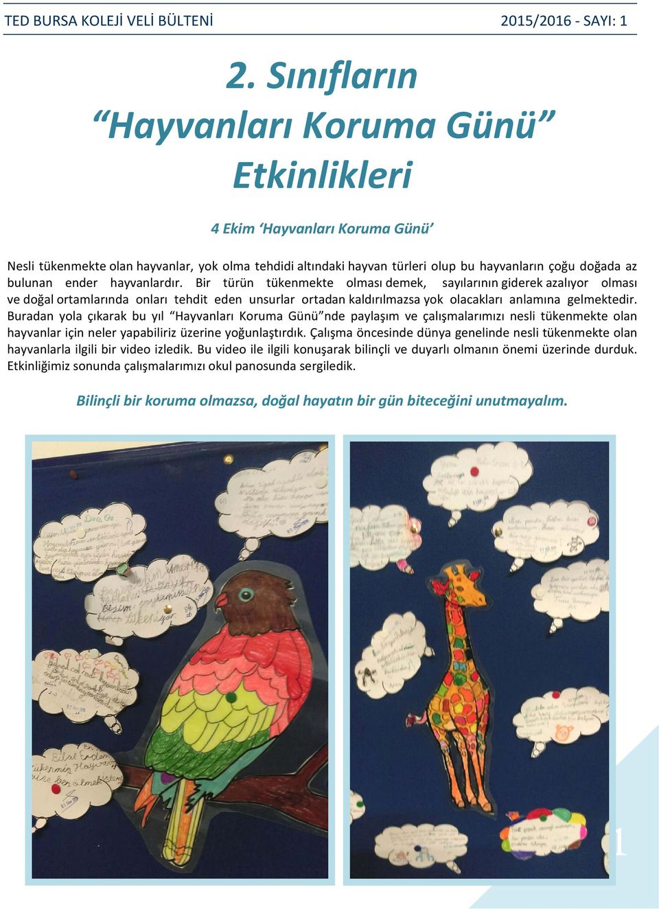 Buradan yola çıkarak bu yıl Hayvanları Koruma Günü nde paylaşım ve çalışmalarımızı nesli tükenmekte olan hayvanlar için neler yapabiliriz üzerine yoğunlaştırdık.