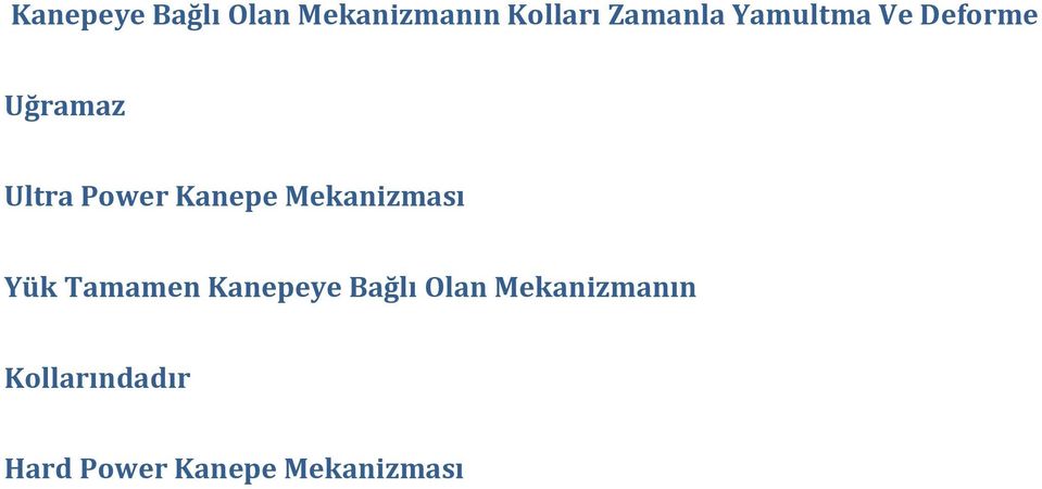 Mekanizması Yük Tamamen Kanepeye Bağlı Olan