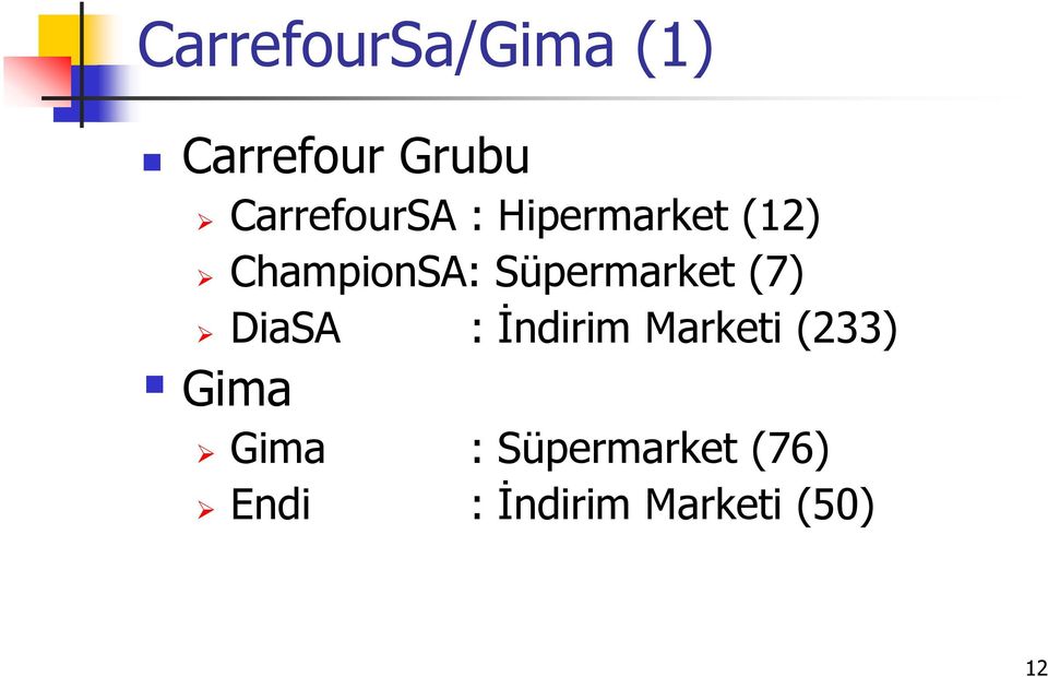 Süpermarket (7) DiaSA : Ġndirim Marketi (233)