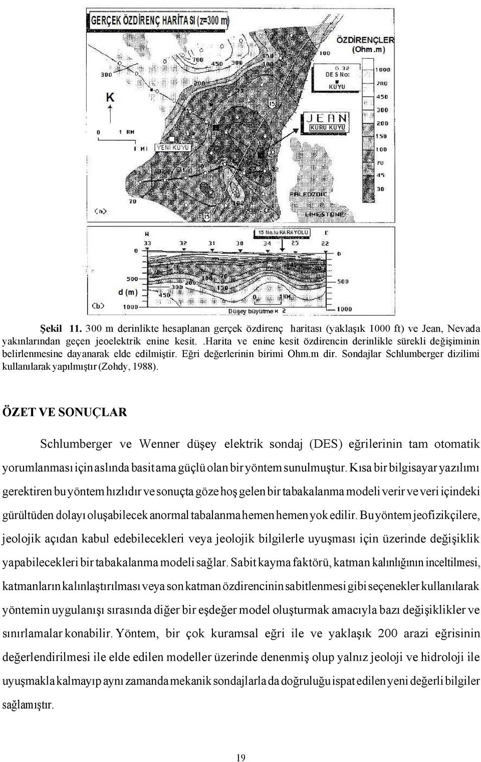 Sondajlar Schlumberger dizilimi kullanılarak yapılmıştır (Zohdy, 1988).