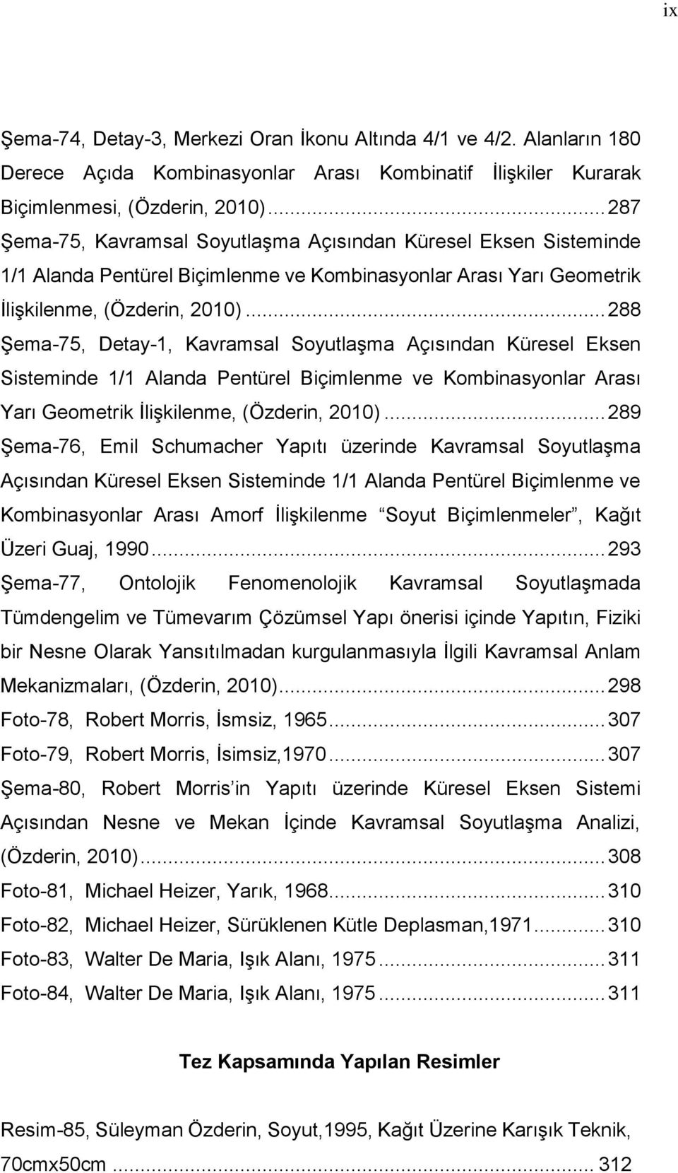 .. 288 Şema-75, Detay-1, Kavramsal Soyutlaşma Açısından Küresel Eksen Sisteminde 1/1 Alanda Pentürel Biçimlenme ve Kombinasyonlar Arası Yarı Geometrik İlişkilenme, (Özderin, 2010).