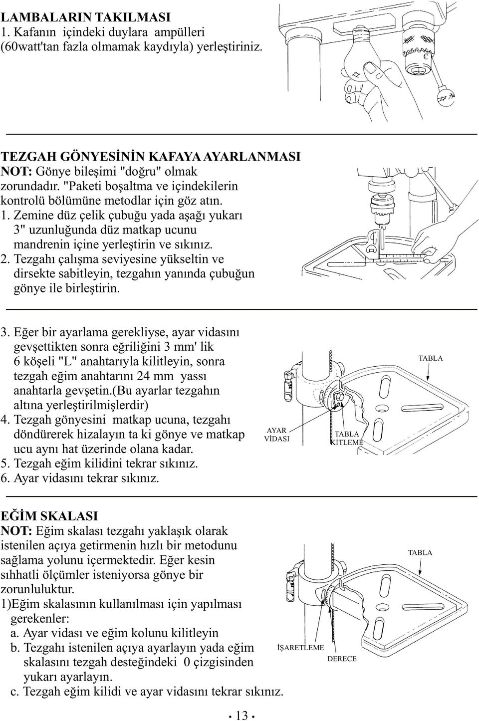 Tezgahı çalışma seviyesine yükseltin ve dirsekte sabitleyin, tezgahın yanında çubuğun gönye ile birleştirin. 3.