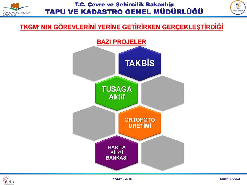 BAZI PROJELER TAKBİS TUSAGA