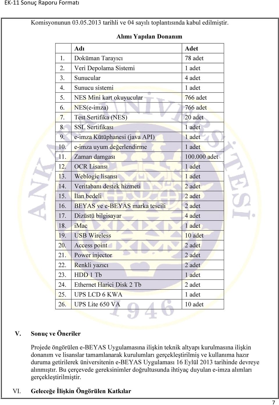 e-imza uyum değerlendirme 1 adet 11. Zaman damgası 100.000 adet 12. OCR Lisansı 1 adet 13. Weblogic lisansı 1 adet 14. Veritabanı destek hizmeti 2 adet 15. İlan bedeli 2 adet 16.