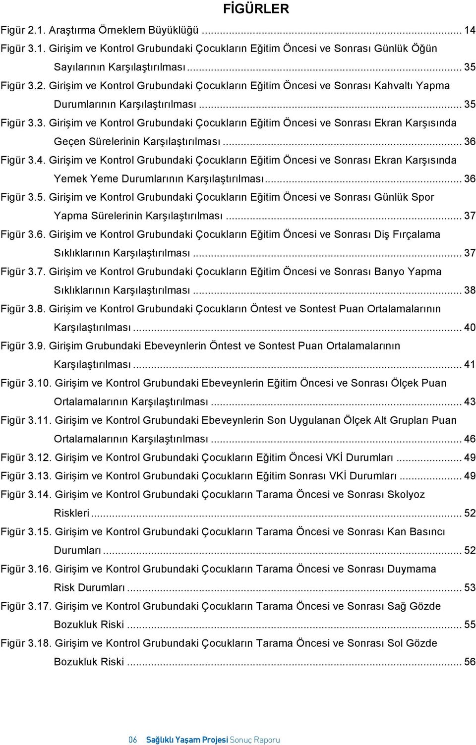 Girişim ve Kontrol Grubundaki Çocukların Eğitim Öncesi ve Sonrası Ekran Karşısında Yemek Yeme Durumlarının Karşılaştırılması... 36 Figür 3.5.