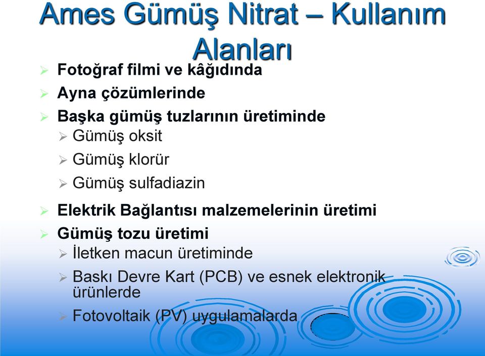 Elektrik Bağlantısı malzemelerinin üretimi Gümüş tozu üretimi İletken macun