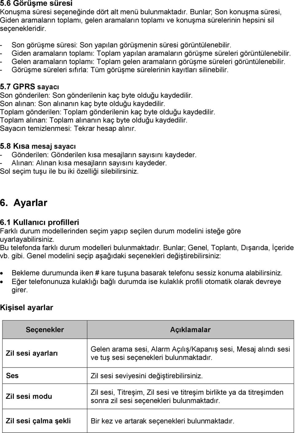 - Giden aramaların toplamı: Toplam yapılan aramaların görüşme süreleri görüntülenebilir. - Gelen aramaların toplamı: Toplam gelen aramaların görüşme süreleri görüntülenebilir.