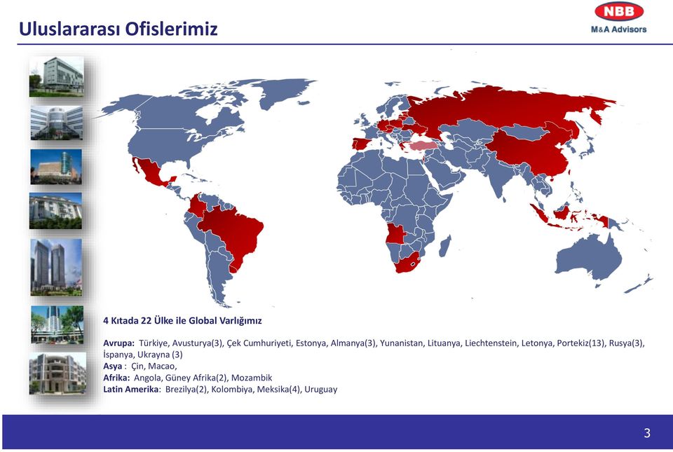 Liechtenstein, Letonya, Portekiz(13), Rusya(3), İspanya, Ukrayna (3) Asya : Çin,