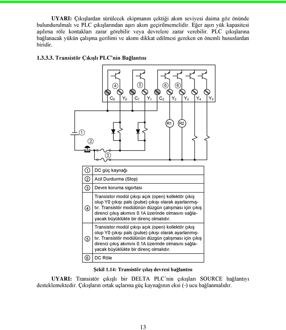 PLC çıkışlarına bağlanacak yükün çalışma gerilimi ve akımı dikkat edilmesi gereken en önemli hususlardan biridir. 1.3.