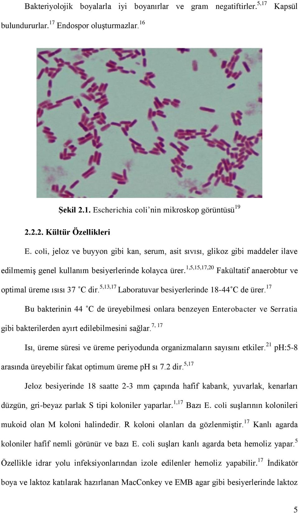 5,13,17 Laboratuvar besiyerlerinde 18-44 C de ürer. 17 Bu bakterinin 44 C de üreyebilmesi onlara benzeyen Enterobacter ve Serratia 7, 17 gibi bakterilerden ayırt edilebilmesini sağlar.