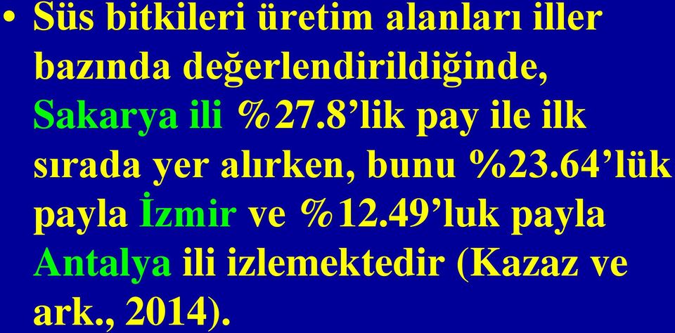 8 lik pay ile ilk sırada yer alırken, bunu %23.