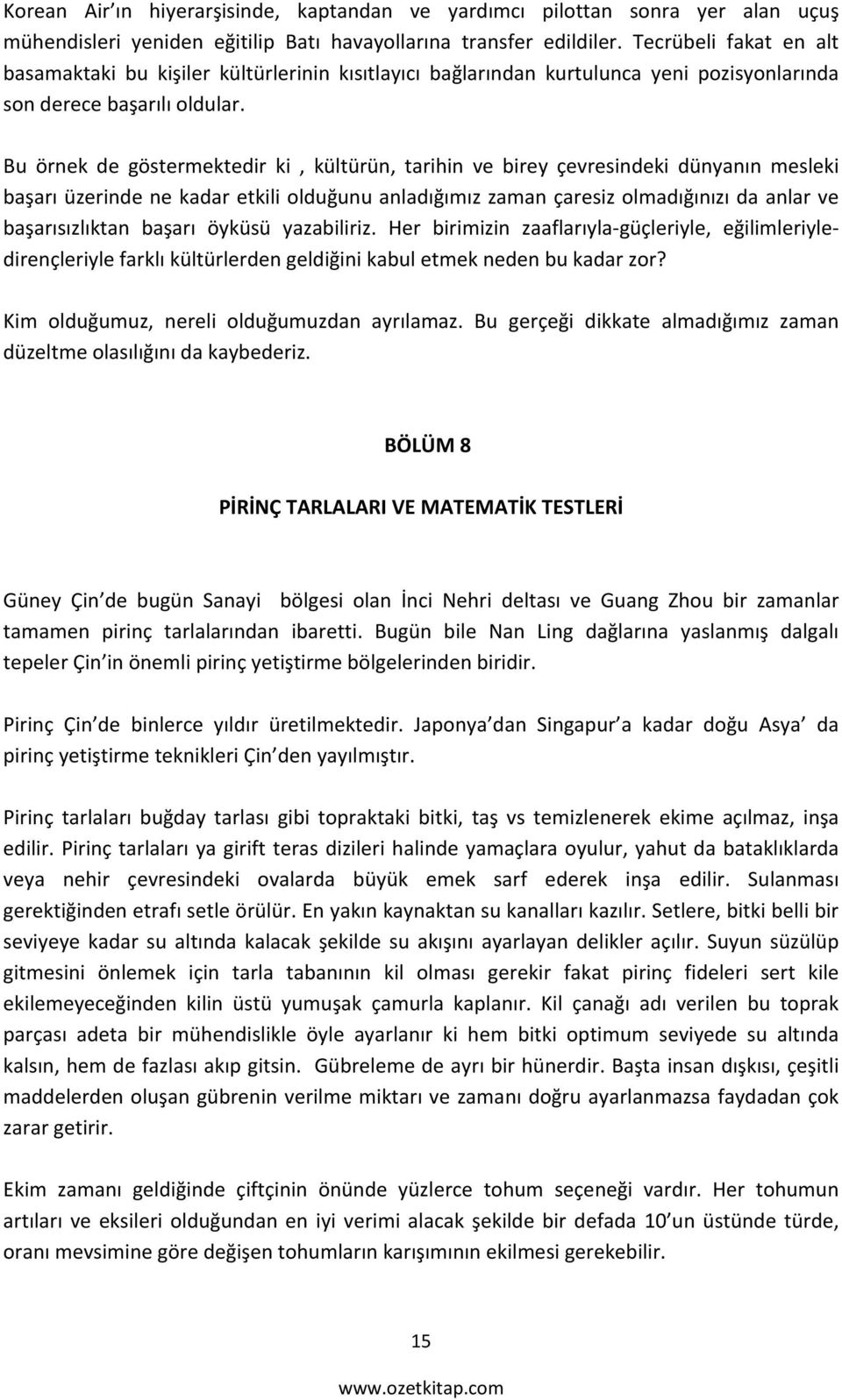 Bu örnek de göstermektedir ki, kültürün, tarihin ve birey çevresindeki dünyanın mesleki başarı üzerinde ne kadar etkili olduğunu anladığımız zaman çaresiz olmadığınızı da anlar ve başarısızlıktan