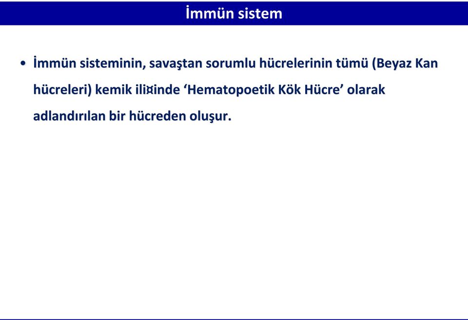 hücreleri) kemik ili inde Hematopoetik