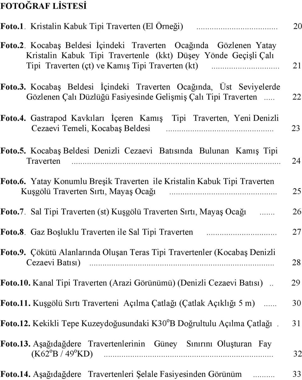 Kocabaş Beldesi İçindeki Traverten Ocağında, Üst Seviyelerde Gözlenen Çalı Düzlüğü Fasiyesinde Gelişmiş Çalı Tipi Traverten... 22 Foto.4.